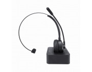 Gembird BTHS-M-01 Bluetooth call center headset with built-in microphone, mono, Bluetooth v5.0, LED, up to 12 hours on a single charge, distance: up to 10 m, Headset battery: 150 mAh Li-Polymer (charging up to 1.5 h), Charging base: 500 mAh Li battery, US